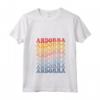 Donna Andorra Groovy Retro Andorra Maglietta con Collo a V - Design Vintage per gli Amanti di Andorra