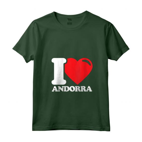 Donna Bandiera a Cuore I Love Andorra - Maglietta Vintage del Patriot Andorrano - Ideale per il Giorno dell'Indipendenza