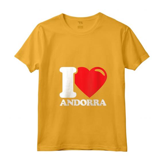 Donna Bandiera a Cuore I Love Andorra - Maglietta Vintage del Patriot Andorrano - Ideale per il Giorno dell'Indipendenza
