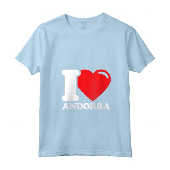 Donna Bandiera a Cuore I Love Andorra - Maglietta Vintage del Patriot Andorrano - Ideale per il Giorno dell'Indipendenza