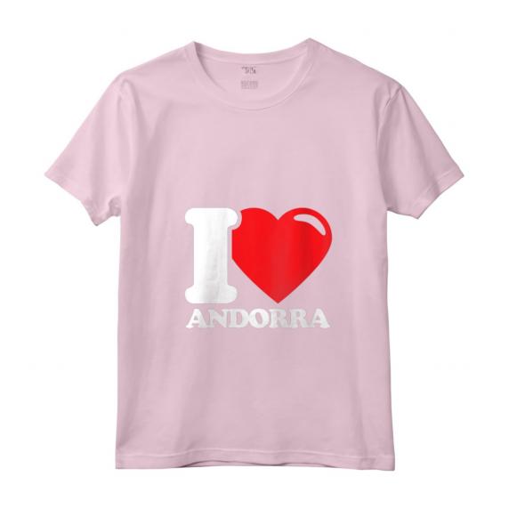 Donna Bandiera a Cuore I Love Andorra - Maglietta Vintage del Patriot Andorrano - Ideale per il Giorno dell'Indipendenza