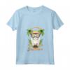 Donna Gatto Turco d'Angora - Holiday Beach Cocktail Maglietta con Collo a V - Costume da Bevitore per Amanti dei Gatti