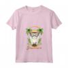 Donna Gatto Turco d'Angora - Holiday Beach Cocktail Maglietta con Collo a V - Costume da Bevitore per Amanti dei Gatti
