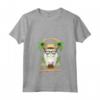 Donna Gatto Turco d'Angora - Holiday Beach Cocktail Maglietta con Collo a V - Costume da Bevitore per Amanti dei Gatti