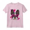 San Valentino Bulldog Francese con Cuore Occhiali Frenchie Maglietta - Ideale per Amanti dei Cani e San Valentino - Regalo Unico per Proprietari di Bulldog Francese