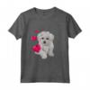 Shirt Cane Maltese con Cuore Dolce - Maglietta Divertente per Uomo, Donna e Bambino - Ideale per Amanti dei Cani