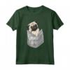 Love Carrelli, Cool Pocket Pug T-shirt per Bambini - Maglietta Grafica per Amanti dei Cani - Irish Pug