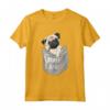 Love Carrelli, Cool Pocket Pug T-shirt per Bambini - Maglietta Grafica per Amanti dei Cani - Irish Pug