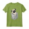 Love Carrelli, Cool Pocket Pug T-shirt per Bambini - Maglietta Grafica per Amanti dei Cani - Irish Pug