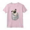 Love Carrelli, Cool Pocket Pug T-shirt per Bambini - Maglietta Grafica per Amanti dei Cani - Irish Pug