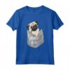 Love Carrelli, Cool Pocket Pug T-shirt per Bambini - Maglietta Grafica per Amanti dei Cani - Irish Pug