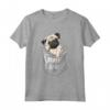 Love Carrelli, Cool Pocket Pug T-shirt per Bambini - Maglietta Grafica per Amanti dei Cani - Irish Pug
