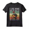 I Like Wine Rottweiler Retro Vintage Cane Maglietta - Regalo per Proprietari di Rottweiler e Amanti dei Cani - Design Unico