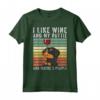 I Like Wine Rottweiler Retro Vintage Cane Maglietta - Regalo per Proprietari di Rottweiler e Amanti dei Cani - Design Unico