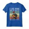 I Like Wine Rottweiler Retro Vintage Cane Maglietta - Regalo per Proprietari di Rottweiler e Amanti dei Cani - Design Unico