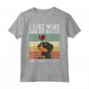 I Like Wine Rottweiler Retro Vintage Cane Maglietta - Regalo per Proprietari di Rottweiler e Amanti dei Cani - Design Unico