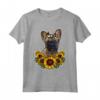 Carino Bulldog Francese Regalo Girasole Decor Cane Maglietta - Ideale per Compleanno o Natale - Amo il mio bulldog francese e i girasoli