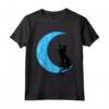 Gatto Nero Mezzaluna Luna Seemann Mama Maglietta - Ideale per Amanti dei Gatti e Velisti - Design Unico per Halloween e Feste