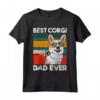 Best Corgi Dad Ever - Vintage Maglietta per il Papà Amante dei Cani - Ideale per Natale, Ringraziamento e Anniversari