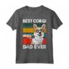 Best Corgi Dad Ever - Vintage Maglietta per il Papà Amante dei Cani - Ideale per Natale, Ringraziamento e Anniversari