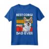 Best Corgi Dad Ever - Vintage Maglietta per il Papà Amante dei Cani - Ideale per Natale, Ringraziamento e Anniversari
