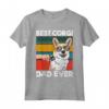 Best Corgi Dad Ever - Vintage Maglietta per il Papà Amante dei Cani - Ideale per Natale, Ringraziamento e Anniversari