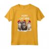 Gatti Natale Merry Catmas - Luci HapTiger - Divertente Regalo Maglietta Natalizia per Amanti dei Gatti