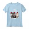 Gatti Natale Merry Catmas - Luci HapTiger - Divertente Regalo Maglietta Natalizia per Amanti dei Gatti