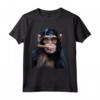 Scimmia Hipster con Sigaro - Maglietta Divertente per Amanti degli Animali - T-shirt Creativa a Tema Animale