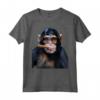 Scimmia Hipster con Sigaro - Maglietta Divertente per Amanti degli Animali - T-shirt Creativa a Tema Animale