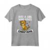 Just A Girl Who Cheetahs Costume Leopardato Ghepardo Maglietta - Ideale per Compleanno o Natale per Amanti dei Ghepardi