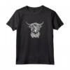 Highland Cow - Maglietta con Illustrazione Disegnata a Mano in Stile Tatuaggio - Ideale per Appassionati di Animali da Fattoria