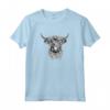 Highland Cow - Maglietta con Illustrazione Disegnata a Mano in Stile Tatuaggio - Ideale per Appassionati di Animali da Fattoria
