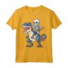 Skeleton Riding Dinosaur T-Rex T-Shirt Halloween Bambini Ragazzi - Costume Divertente per Amanti dei Dinosauri