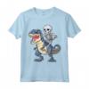 Skeleton Riding Dinosaur T-Rex T-Shirt Halloween Bambini Ragazzi - Costume Divertente per Amanti dei Dinosauri