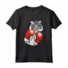 Divertente Boxe Tigre Con Guanti Rossi - Maglietta per Bambini e Adulti - Regalo per Amanti dei Gatti e Appassionati di Arti Marziali