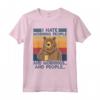 HapTiger Vintage Maglietta - I Hate Morning People And Mornings And People - Divertente e Vintage - Regalo Unico per Amanti degli Animali e Famiglie