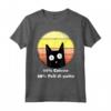 80% Cotone 20% Pelo di Gatto - T-shirt Mamma Gatti Retro Regalo per Amante dei Gatti