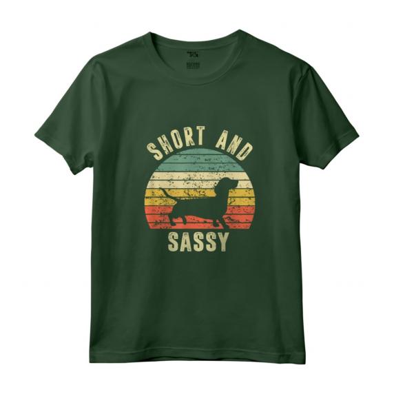 Breve Regalo Vintage con Bassotto Divertente Weiner Dog Maglietta - Ideale per Amanti dei Cani - Cool Tee Retro con Colori Unici