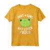 Just A Girl Who Loves Frogs - Maglietta Kawaii Cottagecore con Rana Anime - Regalo Unico per Amanti delle Rane