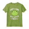 Just A Girl Who Loves Frogs - Maglietta Kawaii Cottagecore con Rana Anime - Regalo Unico per Amanti delle Rane
