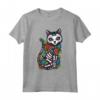 Gatto Teschio di Zucchero Messico Calavera - Maglietta Dia De Los Muertos per Amanti dei Gatti - Regalo Unico per Halloween