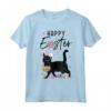 Orecchie da Coniglietto Gatto Nero - Maglietta Felice Pasqua per Bambini e Adulti - Ideale per Caccia alle Uova Pasquali