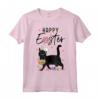 Orecchie da Coniglietto Gatto Nero - Maglietta Felice Pasqua per Bambini e Adulti - Ideale per Caccia alle Uova Pasquali