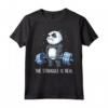 Panda The Struggle Is Real Weightlifting Fitness Gym Funny Maglietta - Cute Workout Coach Gift for Men - Perfect Birthday or Christmas Present