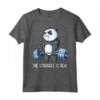 Panda The Struggle Is Real Weightlifting Fitness Gym Funny Maglietta - Cute Workout Coach Gift for Men - Perfect Birthday or Christmas Present