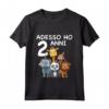 Bambino 2 Compleanno Bambini & Zoo - Maglietta Regalo 2 Anni con Animali - Ideale per Feste di Compleanno nei Parchi Zoologici