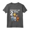 Bambino 2 Compleanno Bambini & Zoo - Maglietta Regalo 2 Anni con Animali - Ideale per Feste di Compleanno nei Parchi Zoologici