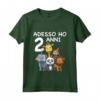 Bambino 2 Compleanno Bambini & Zoo - Maglietta Regalo 2 Anni con Animali - Ideale per Feste di Compleanno nei Parchi Zoologici