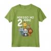 Bambino 2 Compleanno Bambini & Zoo - Maglietta Regalo 2 Anni con Animali - Ideale per Feste di Compleanno nei Parchi Zoologici